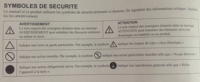 フランス語 製品表示を読みつつボキャブラリーを増やす 電子機器 注意事項 Tirimenj5